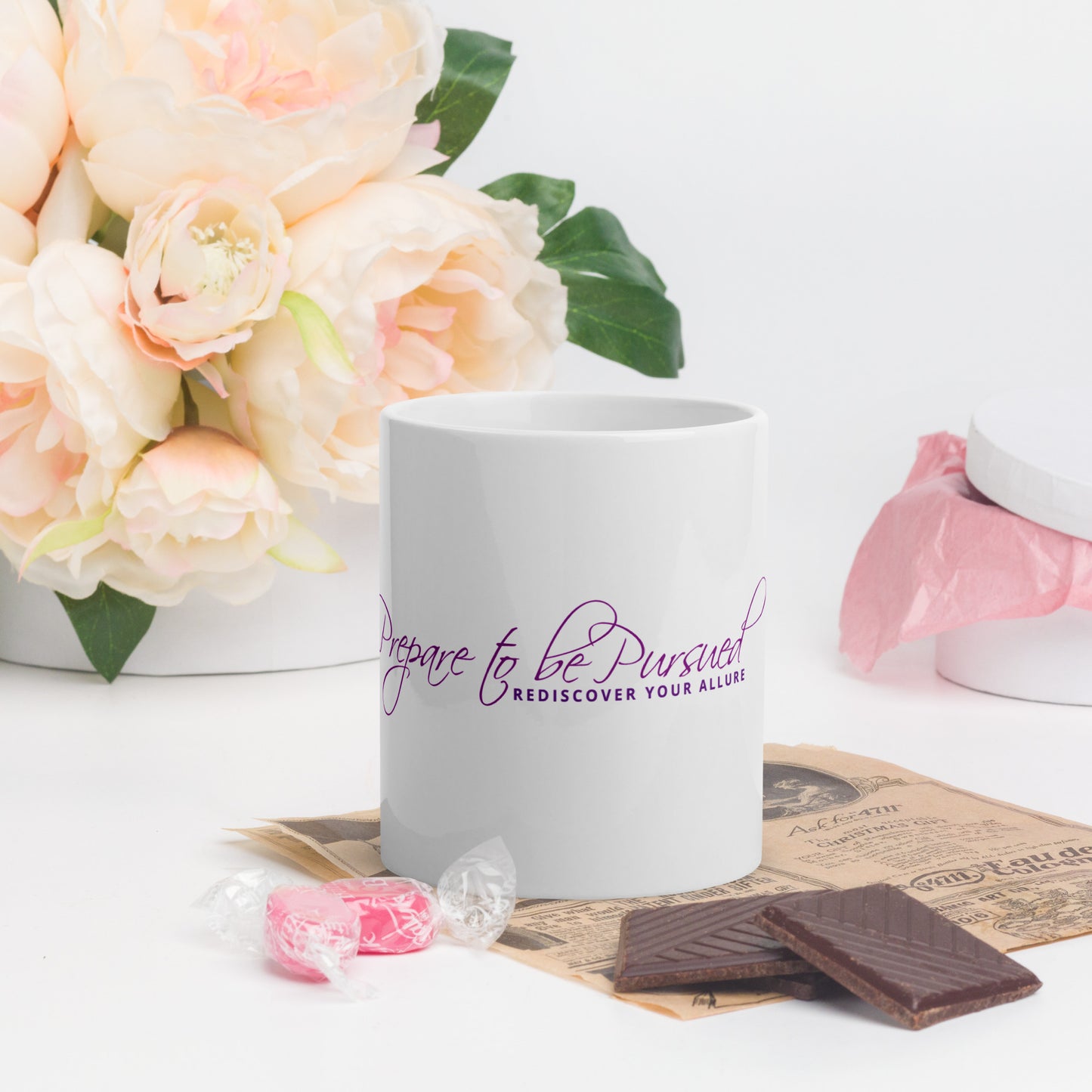 White glossy mug
