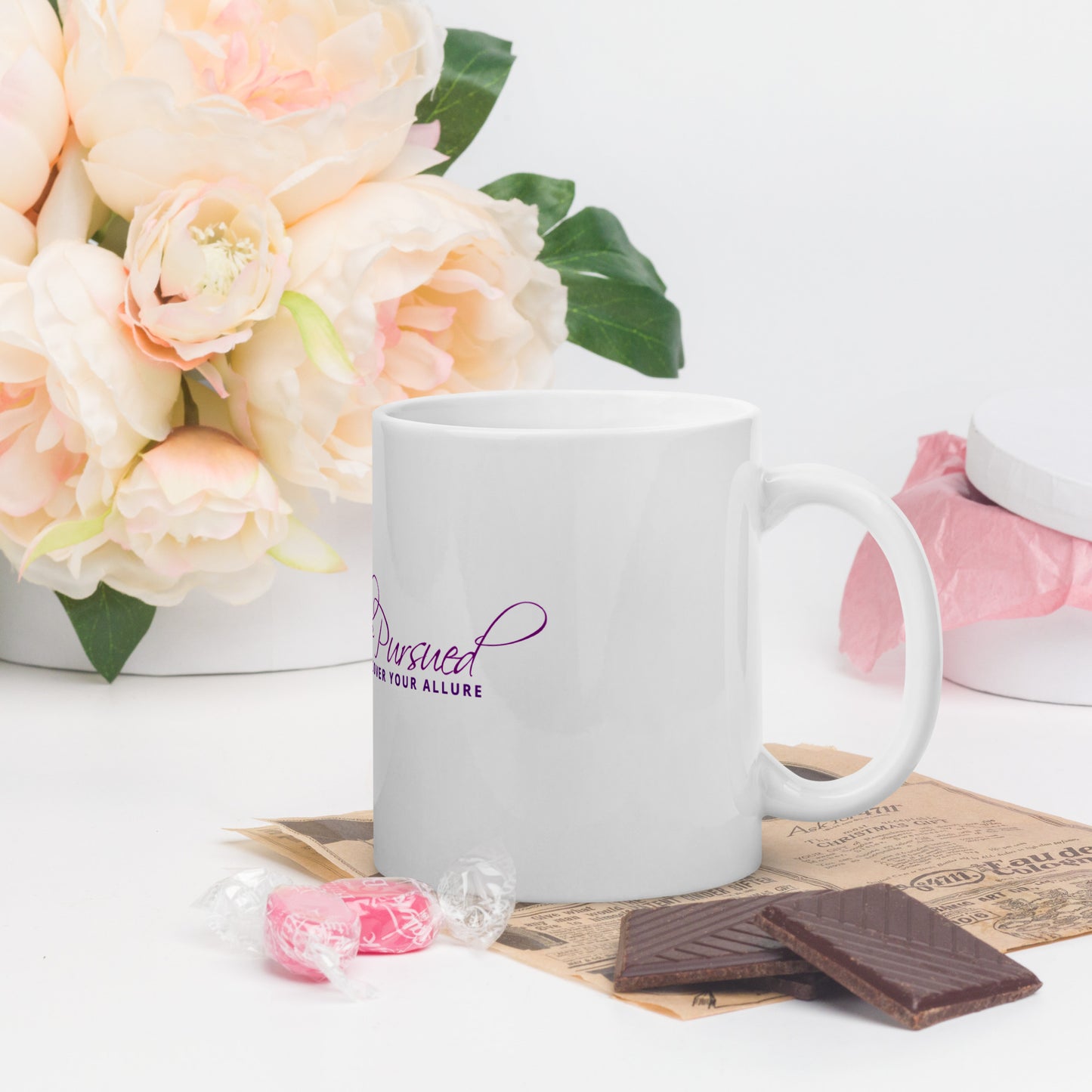 White glossy mug